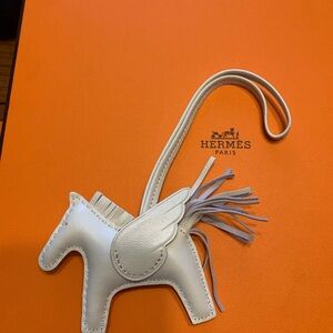 White Rodeo Horse Pegasus Bag Charm